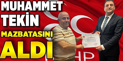 MHP Bursa İl Başkanı Muhammet Tekin mazbatasını aldı